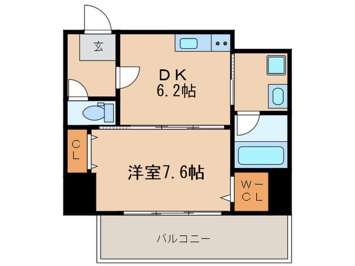 さくらHILLS NISHIKI PLA RE(1DK/9階)の間取り写真