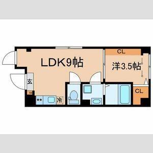 ルミオ王子(1LDK/3階)の間取り写真