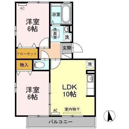 セントラル・メゾンA棟(2LDK/3階)の間取り写真