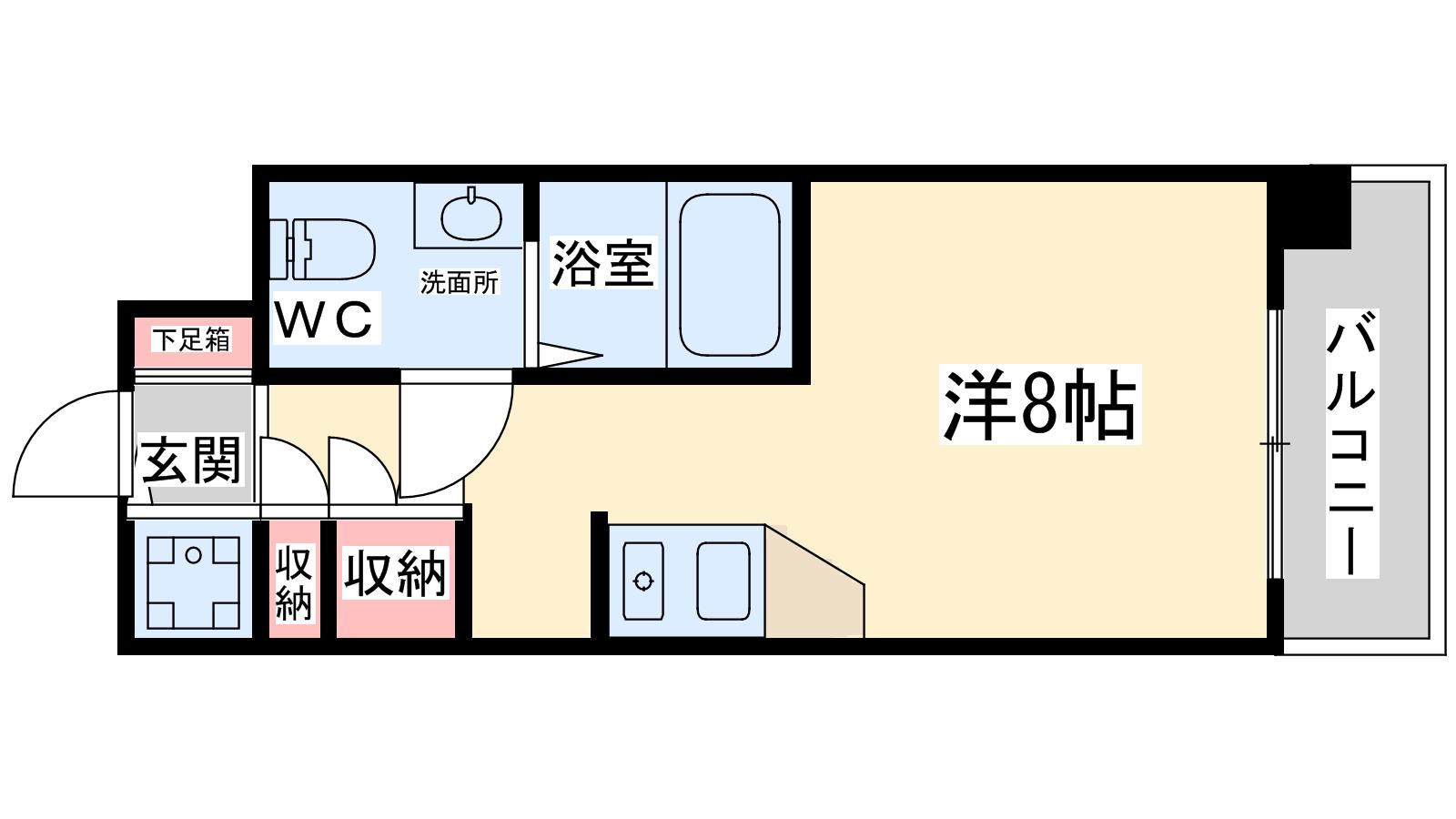 エスリード御堂筋梅田(ワンルーム/9階)の間取り写真
