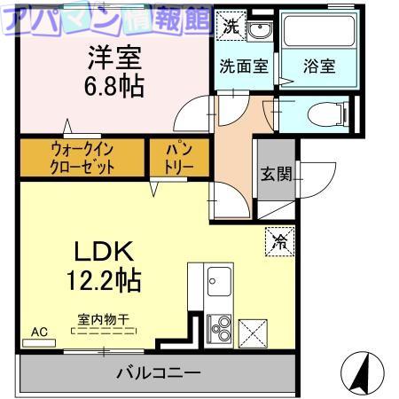 アルテール新和 B棟(1LDK/3階)の間取り写真