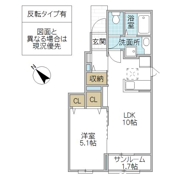メゾンシャルマン(1LDK/1階)の間取り写真