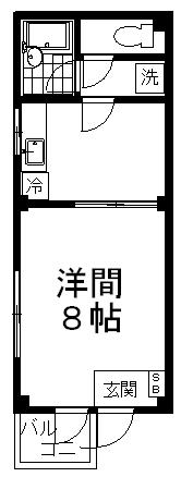 ハイツ柊(1K/3階)の間取り写真