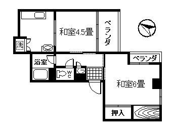 幸屋ビル(2K/3階)の間取り写真