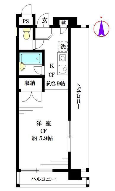 エス・アイビル(1K/4階)の間取り写真