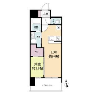 セレニテ難波グランデシュッド(1LDK/14階)の間取り写真