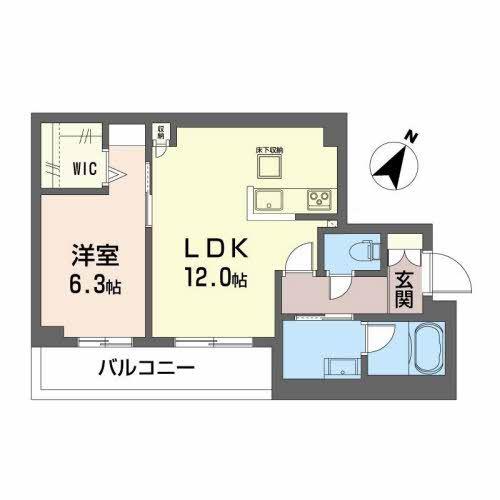 グレイトフル(1LDK/1階)の間取り写真