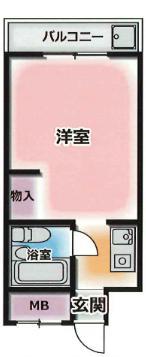 シルバーハイツ御影(ワンルーム/2階)の間取り写真