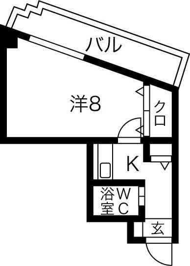 大手ビル(1K/4階)の間取り写真