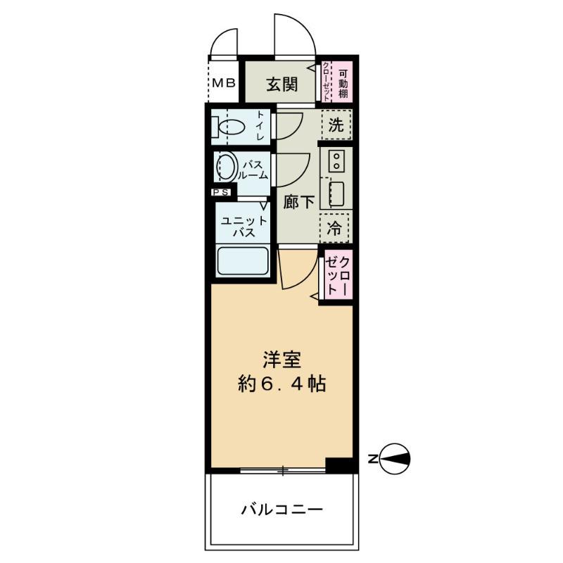 プレサンス 梅田北 ディア(1K/2階)の間取り写真