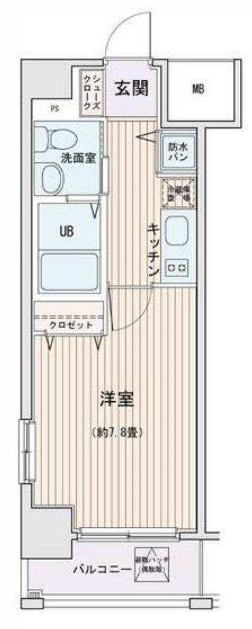 HF門前仲町レジデンス(1K/10階)の間取り写真