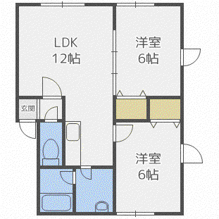 ラディアンスI(2LDK/2階)の間取り写真