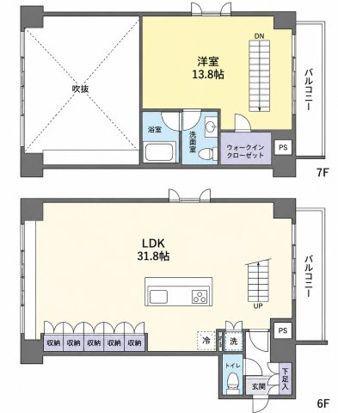 エルフレア駒沢(1LDK/6階)の間取り写真