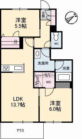 ドルモベーネ(2LDK/1階)の間取り写真