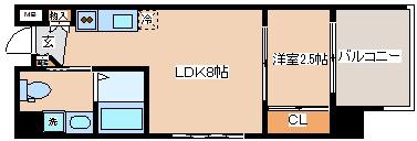 ザ・コッチ神戸(1LDK/9階)の間取り写真