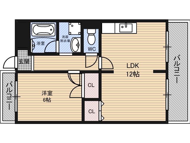 サンヴェール鶴見(1LDK/3階)の間取り写真