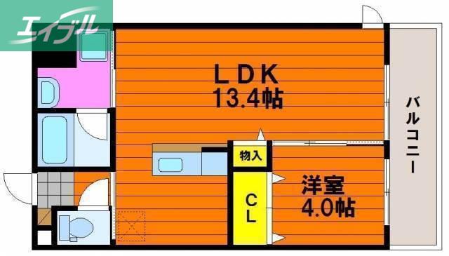 ピアグロリア東古松(1LDK/5階)の間取り写真