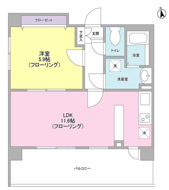 リバーレ秋葉原 のあち(1LDK/13階)の間取り写真