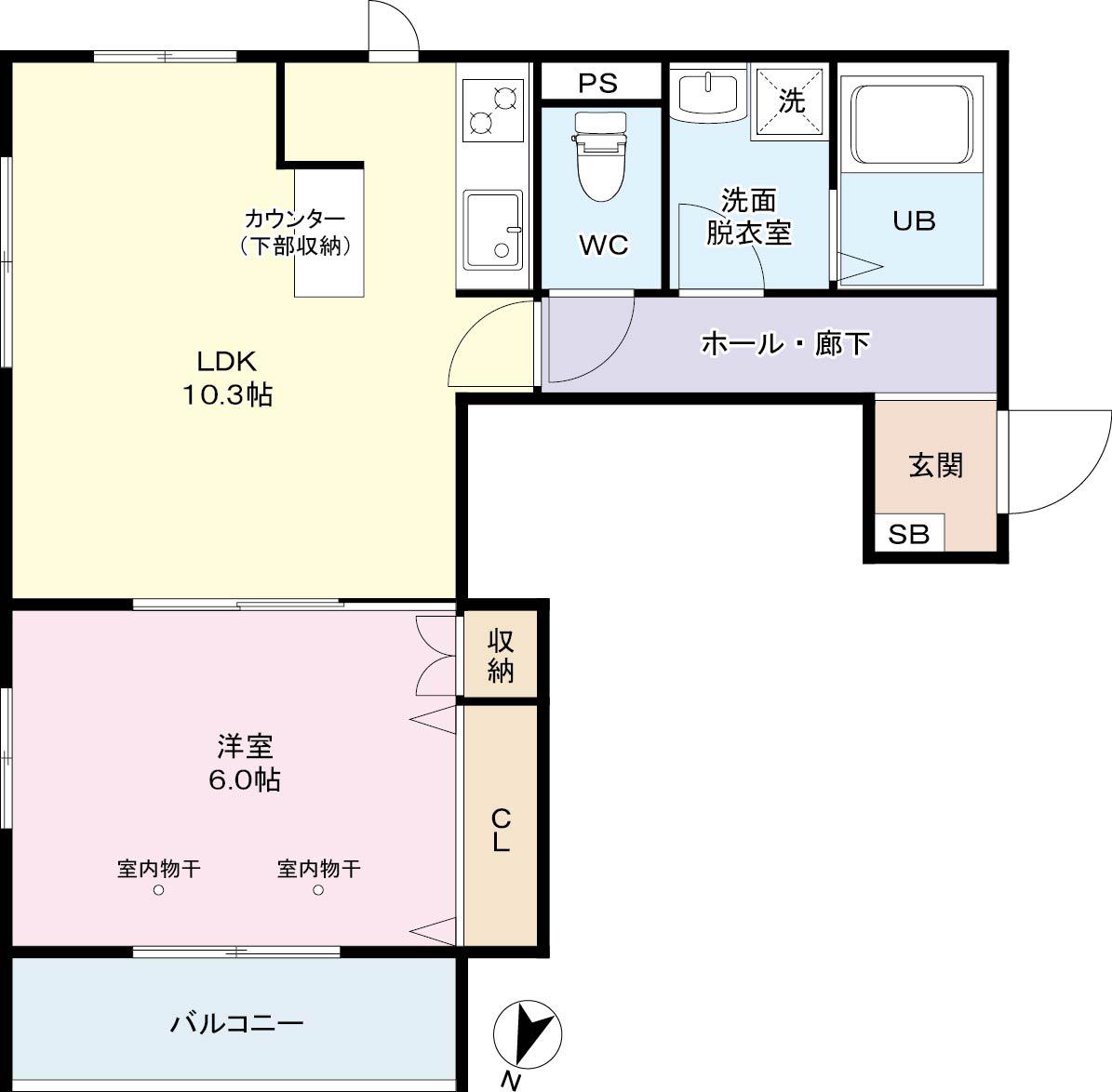 ヒルズ渋谷本町(1LDK/3階)の間取り写真