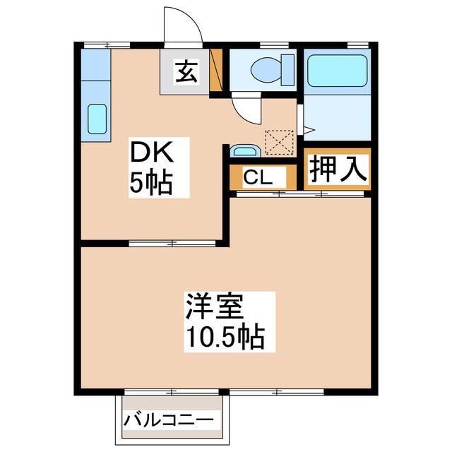 宮崎ハイツ(1DK/1階)の間取り写真