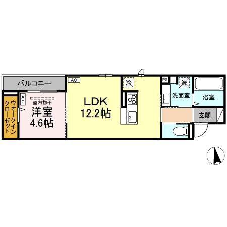 CEREZO FUNACHOU(1LDK/2階)の間取り写真