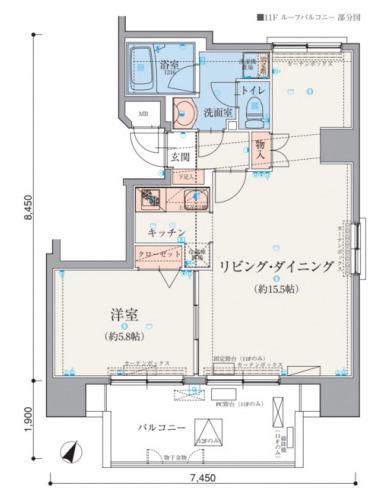 リヴシティ一番町(1LDK/12階)の間取り写真