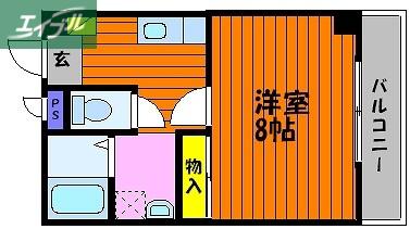 パークサイド新保(1K/3階)の間取り写真