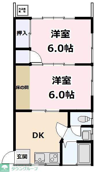 第2渋川コーポ(2DK/1階)の間取り写真