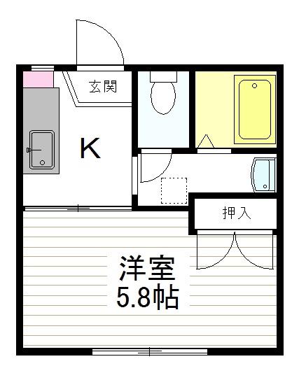 パティオMIU(1K/2階)の間取り写真
