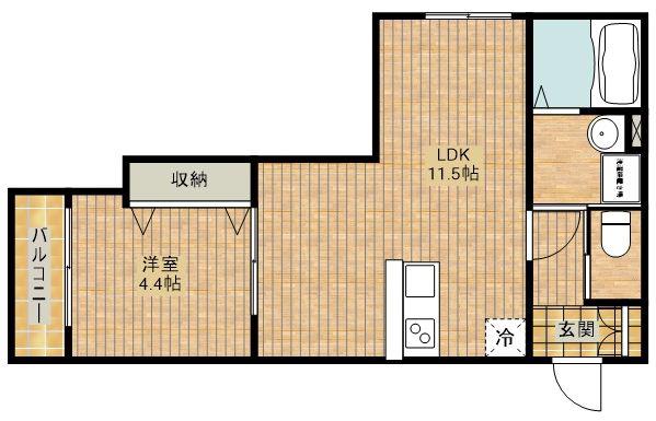 H.A.L狛江(1LDK/1階)の間取り写真