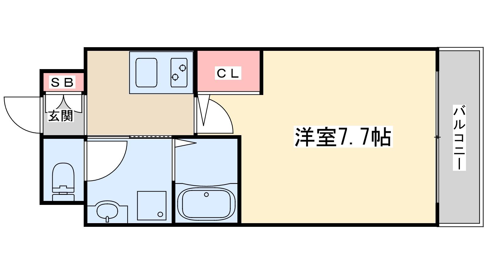 ラグゼ東三国プラス(1K/9階)の間取り写真