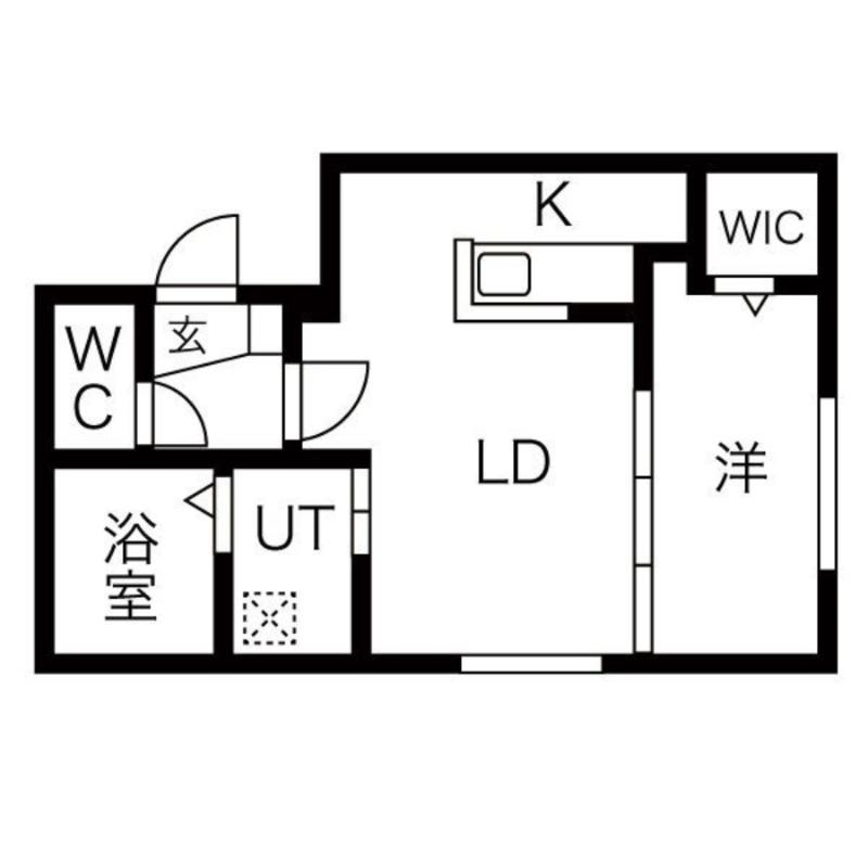 ルーチェ月寒東(1LDK/2階)の間取り写真