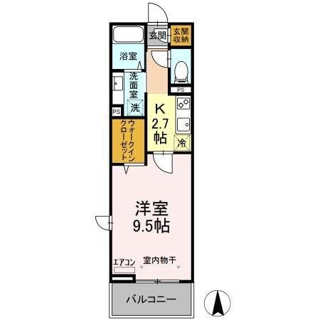 ベル フロレゾン(1K/2階)の間取り写真