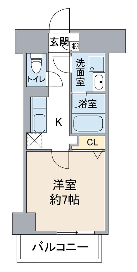 コートバスク(1K/7階)の間取り写真
