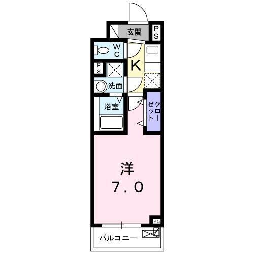 カステロ板橋本町(1K/3階)の間取り写真
