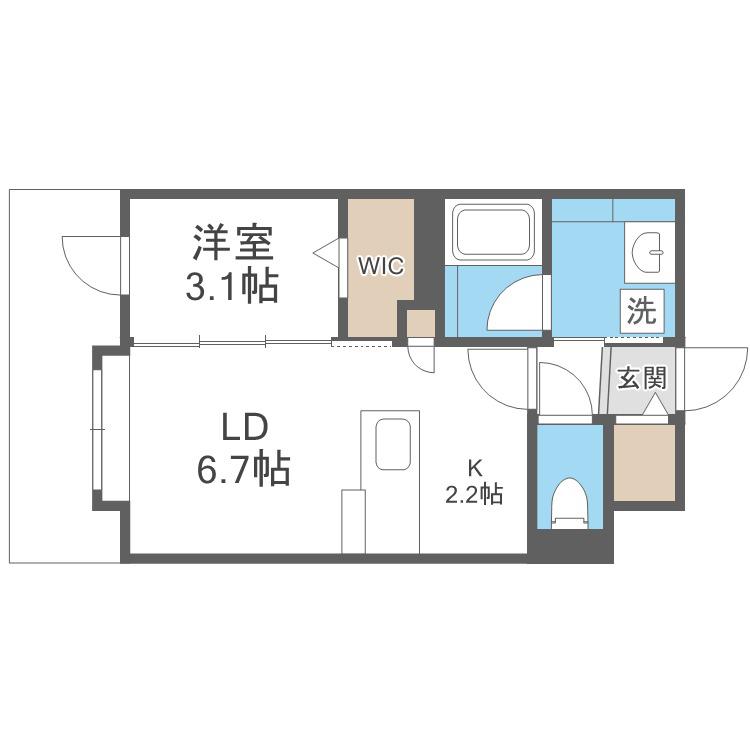 アルファスクエア北11東1(1LDK/7階)の間取り写真