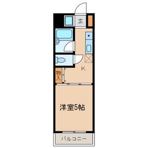 コピエ五反田(1K/1階)の間取り写真