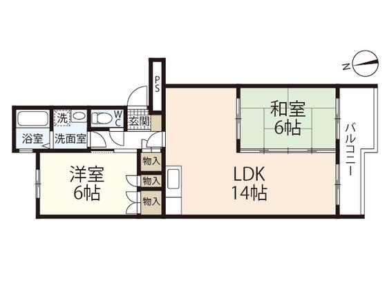 第3桂マンション(2LDK/2階)の間取り写真