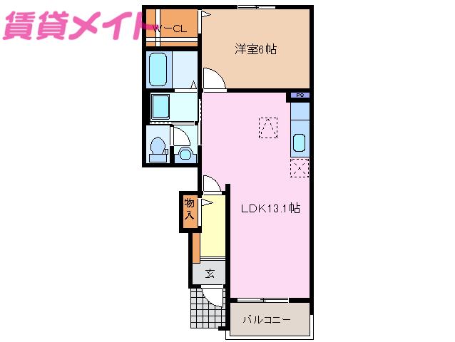 コルティーレ(1LDK/1階)の間取り写真