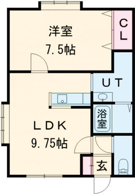 ツインかたばみ(1DK/1階)の間取り写真