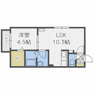 セブンスコート琴似(1LDK/2階)の間取り写真
