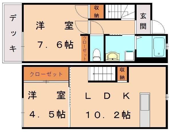 エレファン(2LDK/1階)の間取り写真