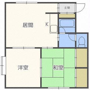 清田サンハイムE(2LDK/2階)の間取り写真
