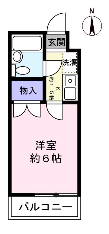 片山グリーンハイツ(1K/2階)の間取り写真