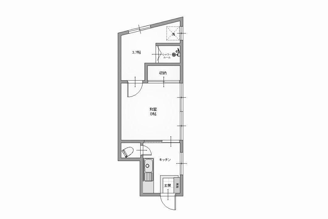 笠間マンション2階(1DK/2階)の間取り写真