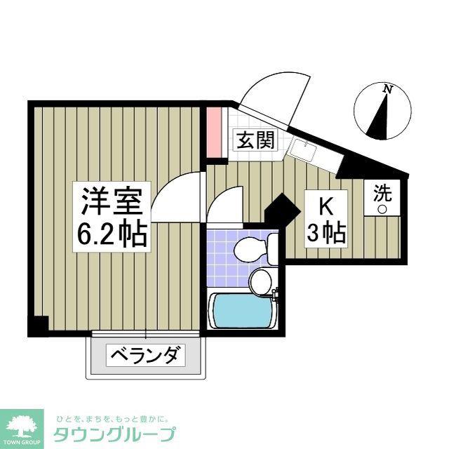 ベルメゾン 新座(1K/2階)の間取り写真