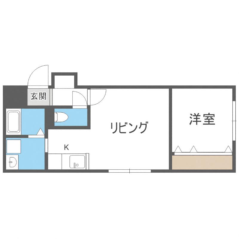 G・P・S本通(1LDK/2階)の間取り写真