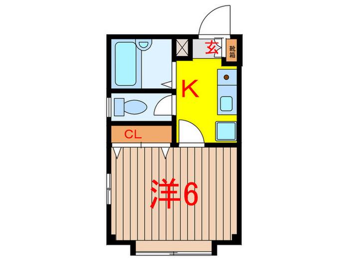 南五番館(1K/3階)の間取り写真