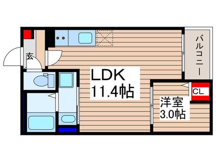JK的場 AP V(1LDK/2階)の間取り写真