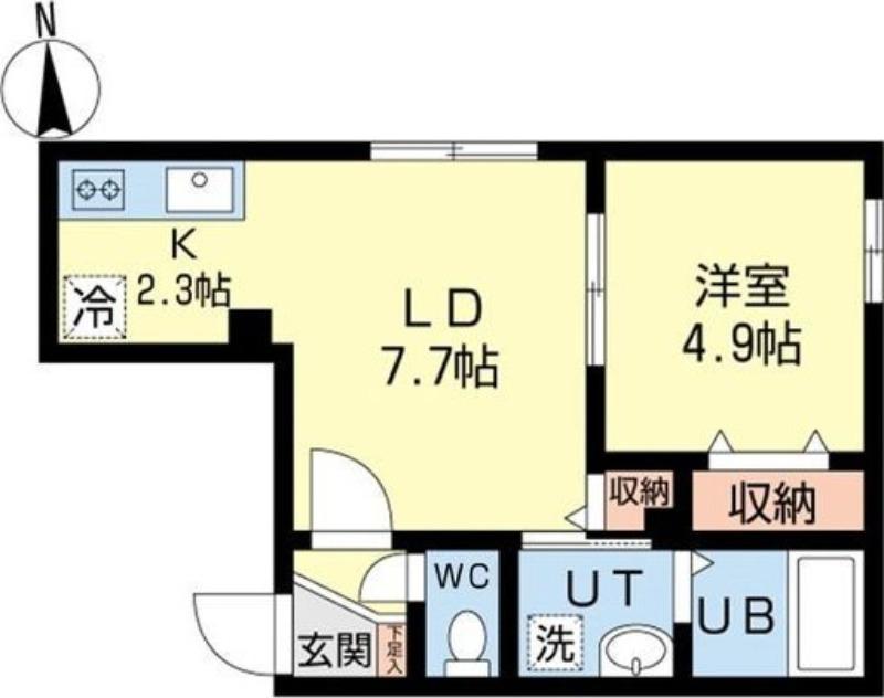 プランドールL(1LDK/3階)の間取り写真